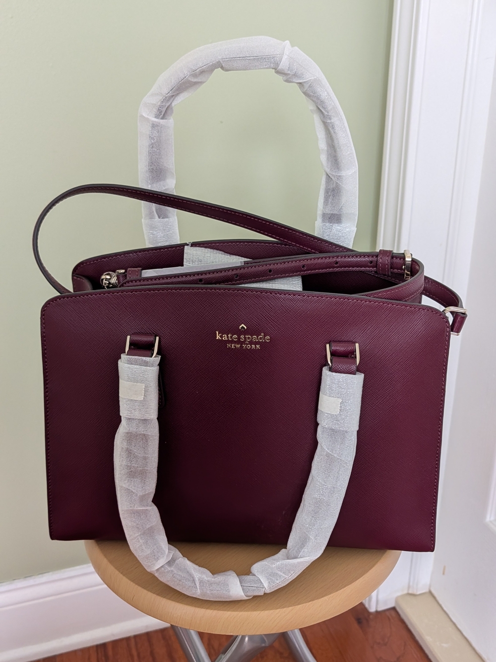 kate spade deep berry med satchel